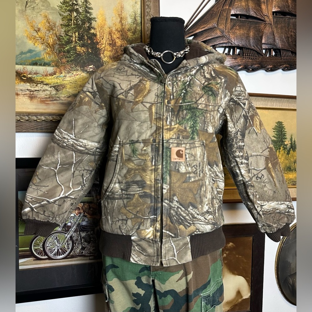 Vintage Y2K Hooded  Insulated Realtree Carhart Jacket Womens XS/Kids M